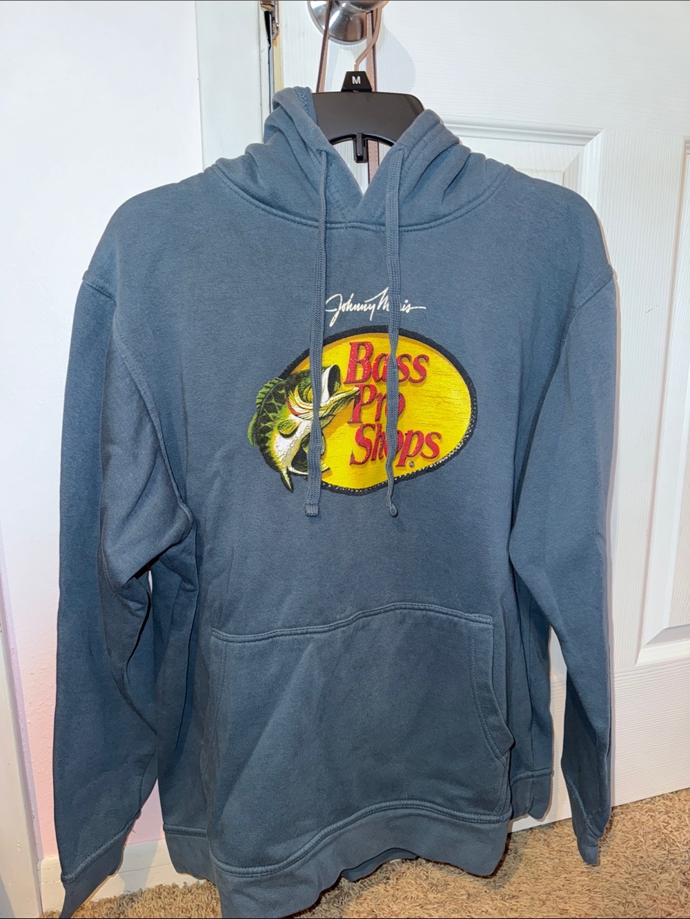 Bass Pro Shops Men's Slate Blue Crewneck Hoodie with Yellow Logo